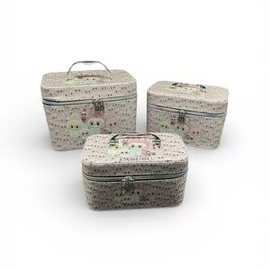 Pink Labubu Nesting Cosmetic Bag Set. NWOT